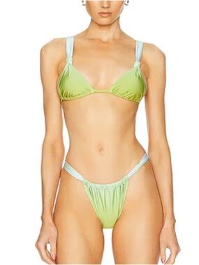 Solid & Striped Ellery Bikini Set in Sky & Chartreuse Ombre Size XL